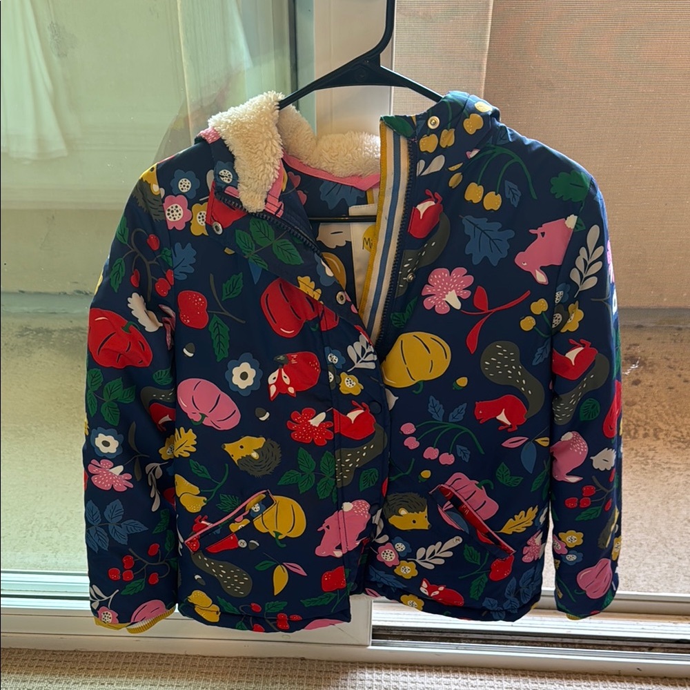 Mini Boden Blue and Red Puffer Jacket
